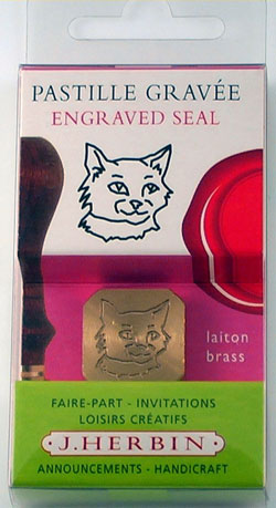 J Herbin Cat Brass Seal