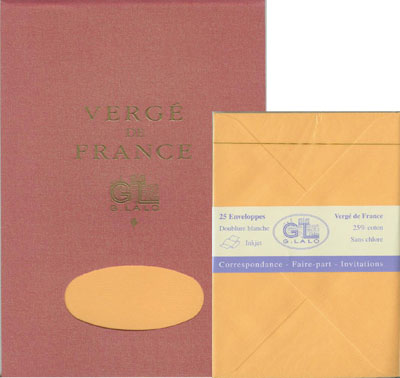 G Lalo Writing Tablet with Matching Envelopes Apricot